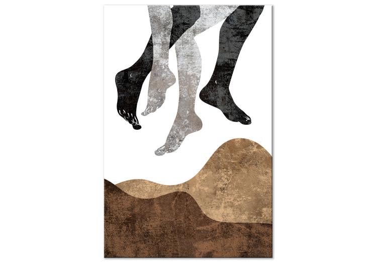 Canvas Print People floating over the mountains - abstraction on a white background
