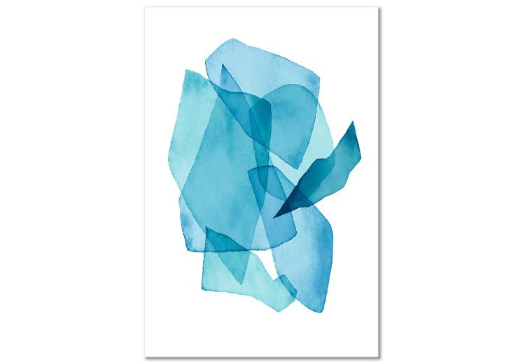 Canvas Print Blue shapes - stylized abstraction on watercolor on a white background