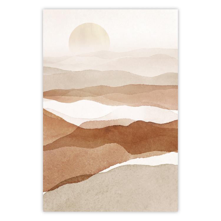 Poster Desert Lightness - landscape of hot sands against a sunset backdrop