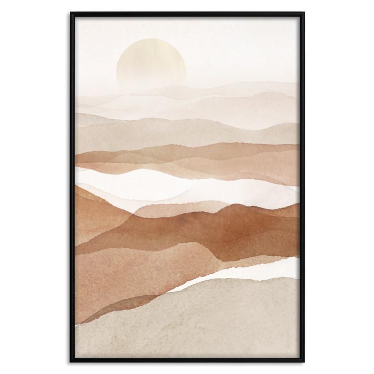Poster Desert Lightness - landscape of hot sands against a sunset backdrop