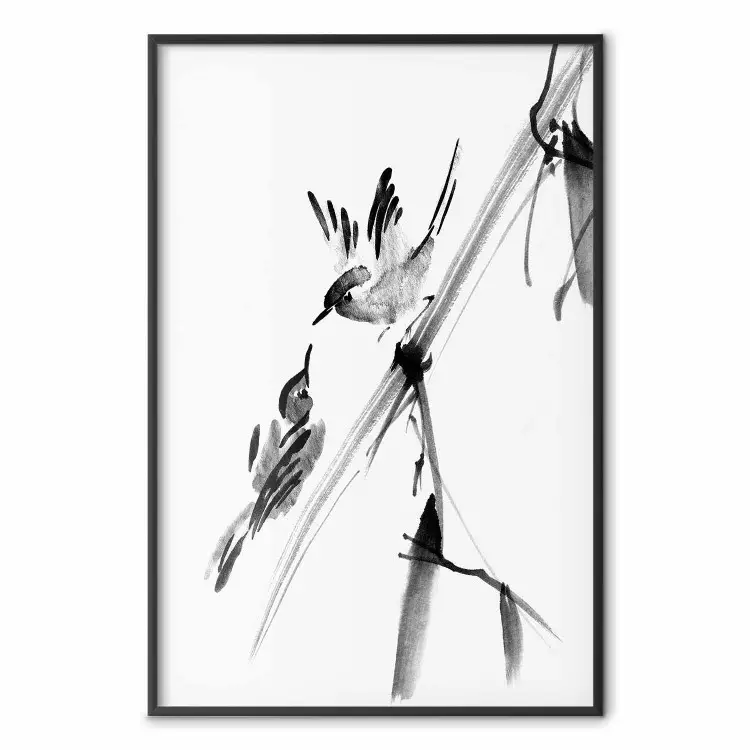 Winged Love - minimalist composition of birds among trees