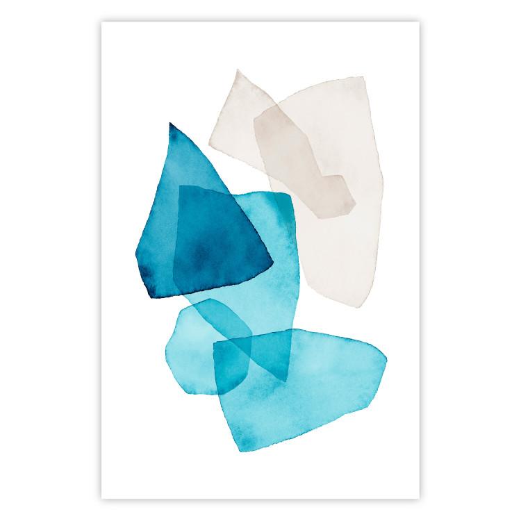 Poster Delicate Fragility - a simple abstraction in light and blue shapes