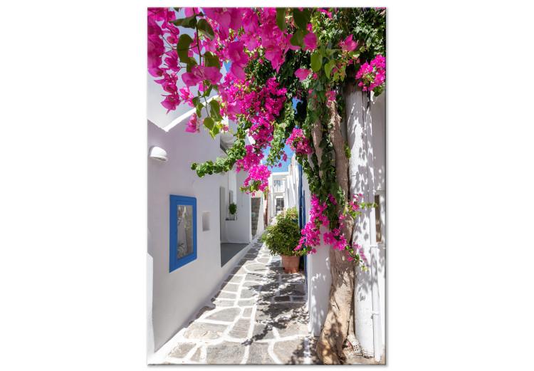 Canvas Print Lonely Alley (1-piece) Vertical - summer street scene in Greece