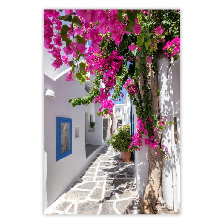 Poster Lonely Alley - a summer landscape of Greek architecture amidst nature