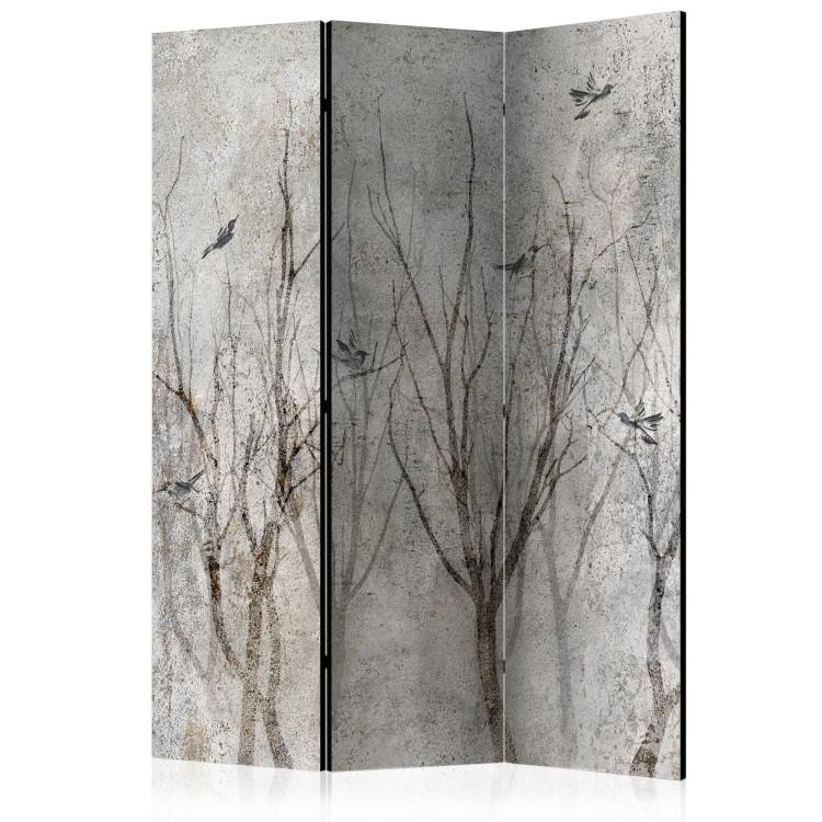 Room Divider Forest Chant (3-piece) - Landscape of birds among tree branches
