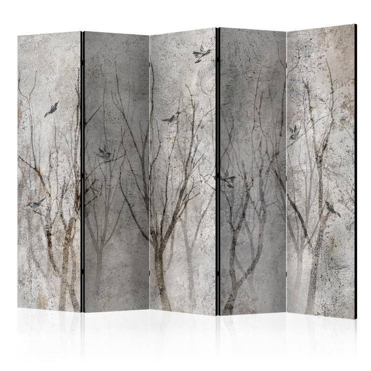 Room Divider Forest Chant II (5-piece) - Winter landscape among tree branches