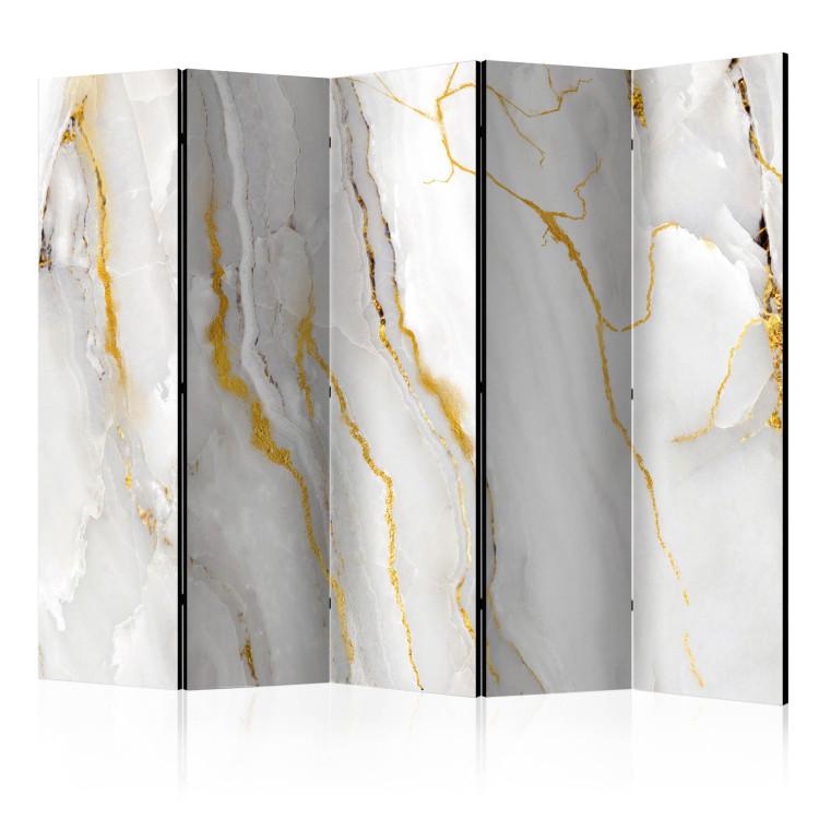 Room Divider Noble Stone II (5-piece) - Background with light marble texture