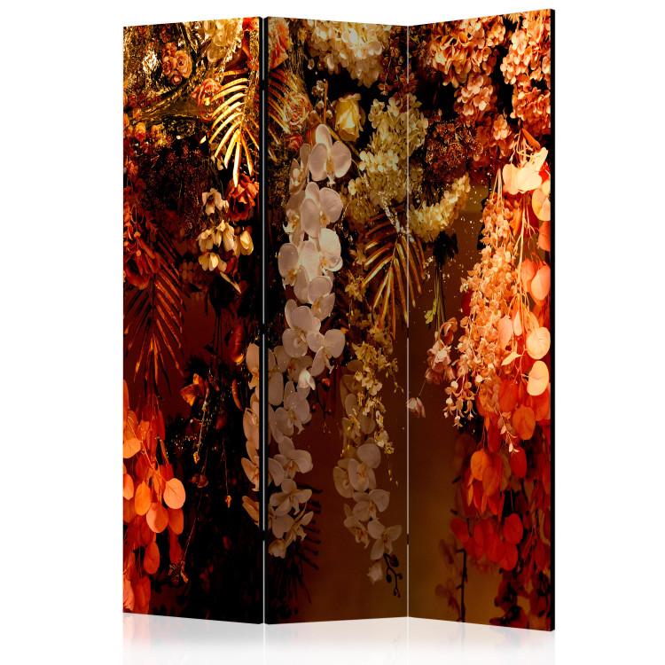 Room Divider Hanging Gardens (3-piece) - Warm composition in flowers and plants