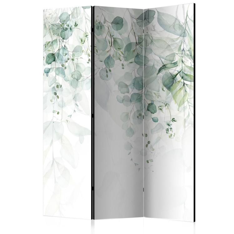 Room Divider Touch of Nature - First Variant (3-piece) - Leaves amidst white