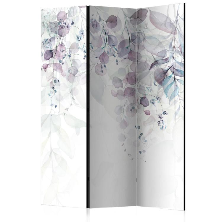Room Divider Touch of Nature - Second Variant (3-piece) - Colorful leaves on white