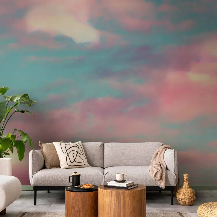Fiery Clouds - Blue sky with pink and white clouds