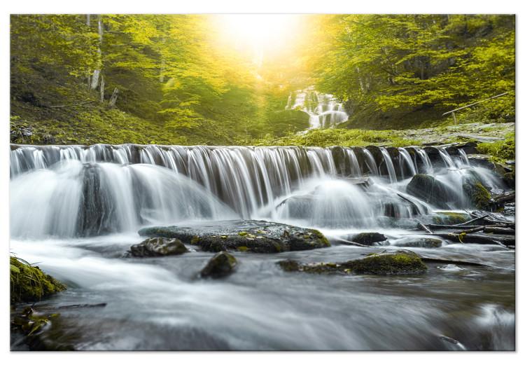 Large canvas print Awesome Waterfall - Green [Large Format]