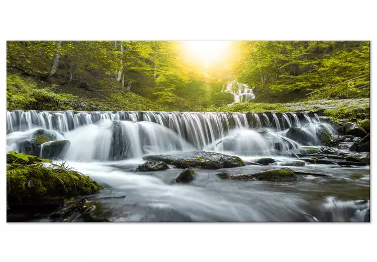Large canvas print Awesome Waterfall - Green II [Large Format]