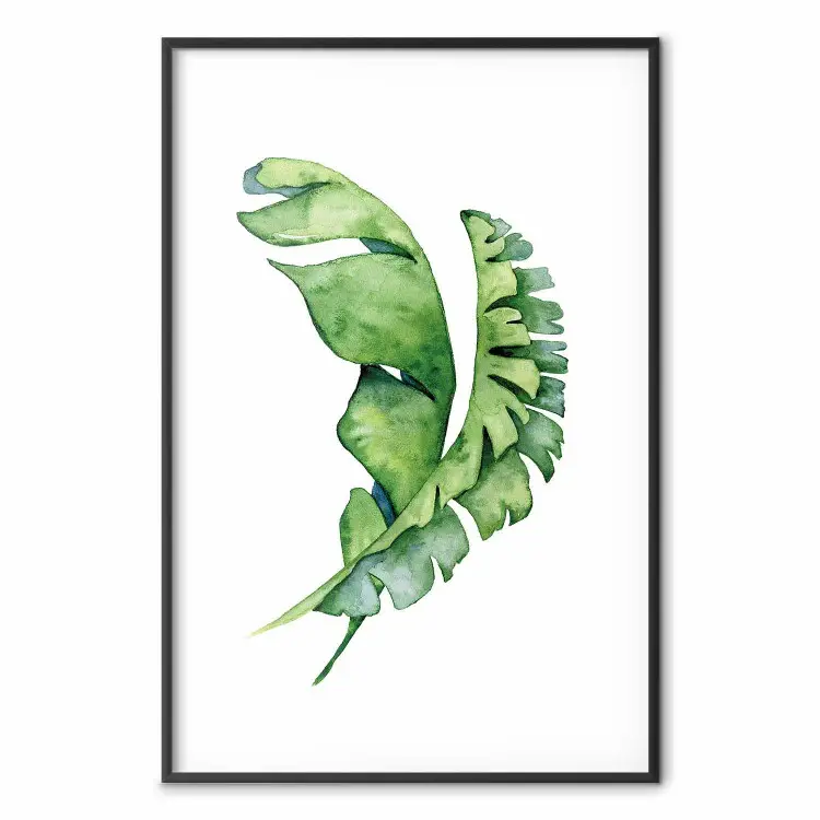 Intertwined Leaves - watercolor composition with green foliage on white