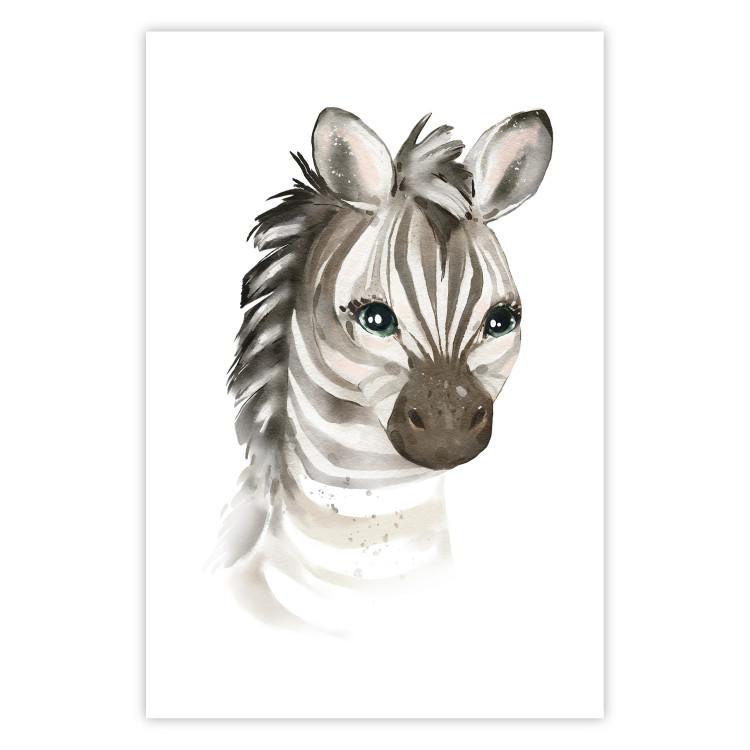 Poster Little Zebra - a composition for children with a portrait of a striped animal