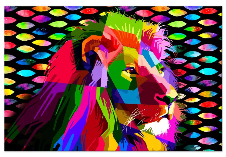 Large canvas print Rainbow Lion [Large Format]