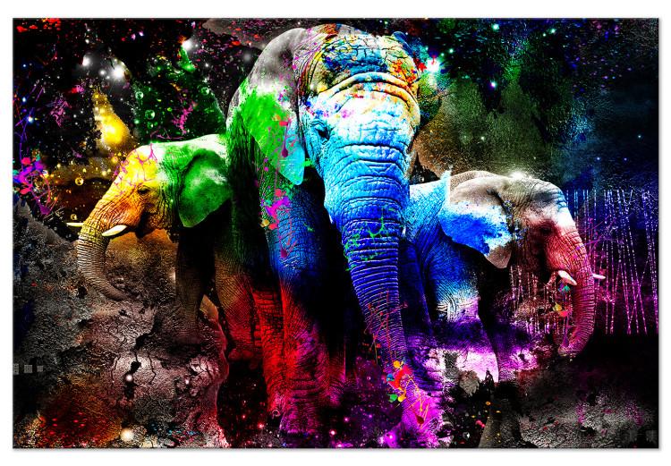 Large canvas print Colorful Elephants [Large Format]