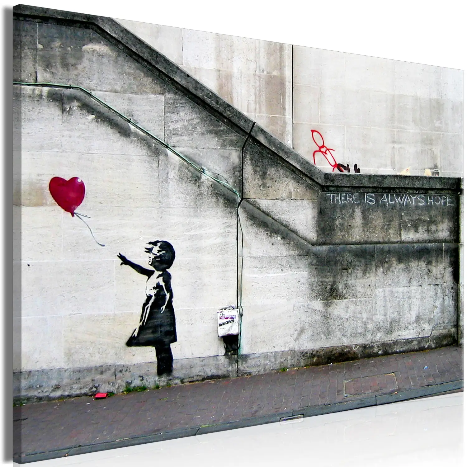 Large canvas print Girl With a Balloon by Banksy - bimago