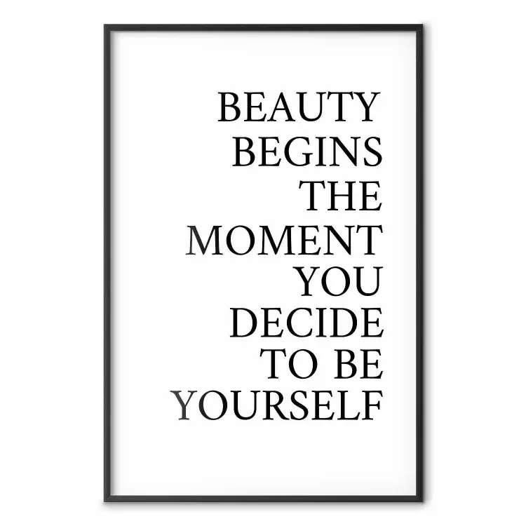 Decide for Yourself - black and white composition with English text
