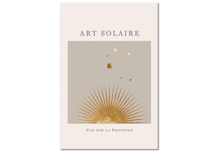 Canvas Print Gray subtitles in French with sun and planets - beige abstraction