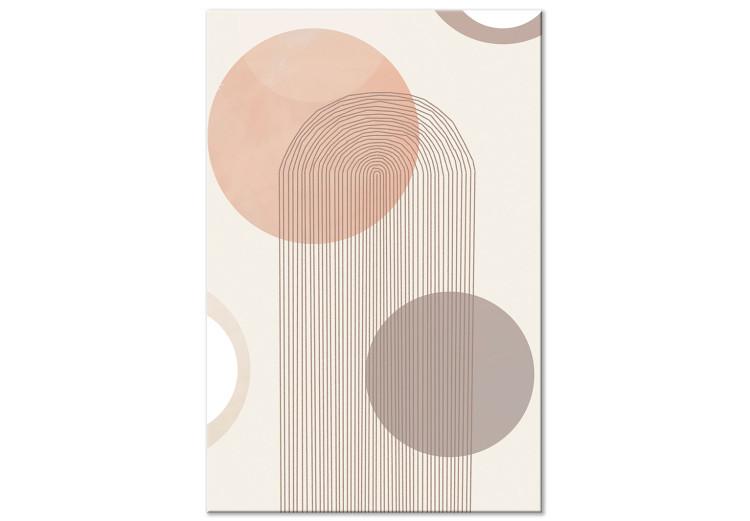 Canvas Print Wheels and lines - Abstraction with figures on a beige background