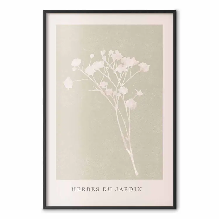 French Garden - bright botanical composition with French text