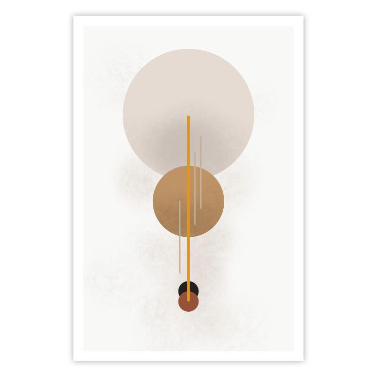 Poster Spanish Guitar - simple geometric abstraction with circles and a light background