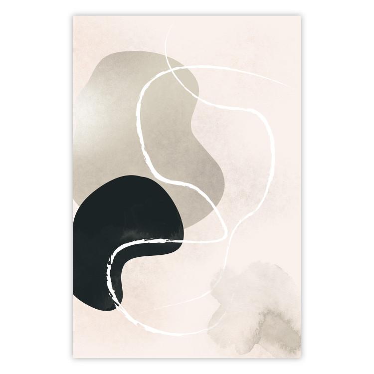 Poster Soothing Space - abstract composition full of round shapes in boho style