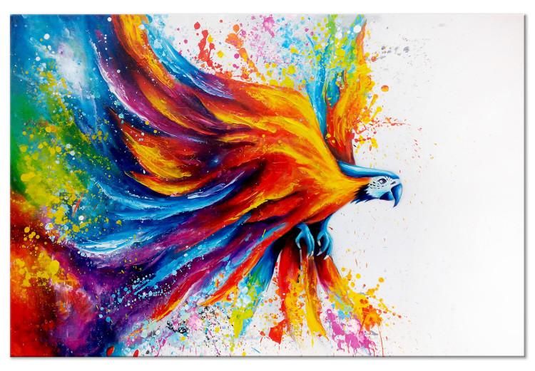 Canvas Print Parrot (1-piece) Wide - colorful flying animal on a white background