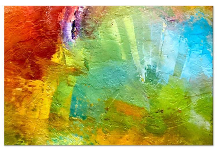 Canvas Print Mountains from Above (1-piece) Wide - colorful abstraction on texture