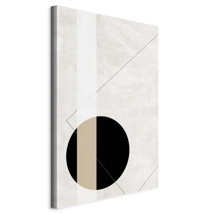 Black wheel - geometric abstraction on a beige background