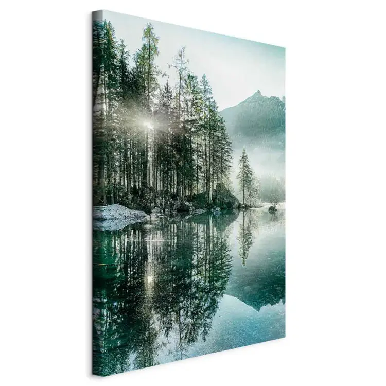 Morning by the Lake Vertical - mountain landscape scene