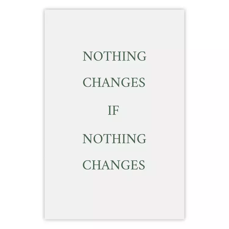 Changes - composition with green English text on a white background