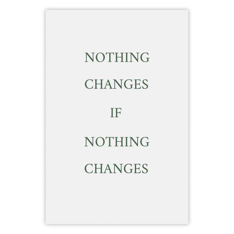 Poster Changes - composition with green English text on a white background