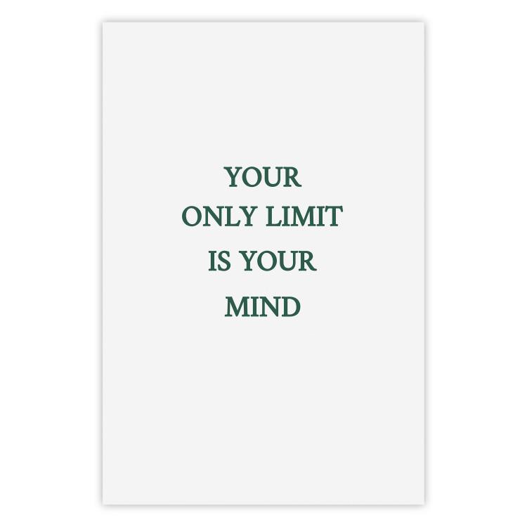 Poster Your Only Limit Is Your Mind - green English text on white