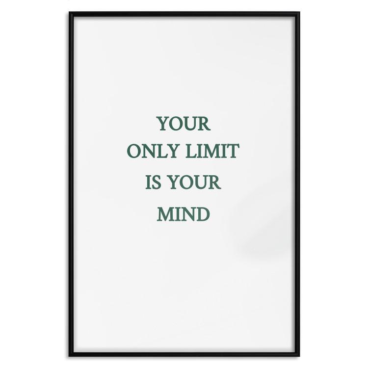 Poster Your Only Limit Is Your Mind - green English text on white