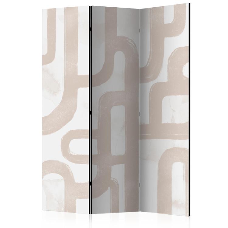 Room Divider Path of Abstraction (3-piece) - Simple composition in beige color