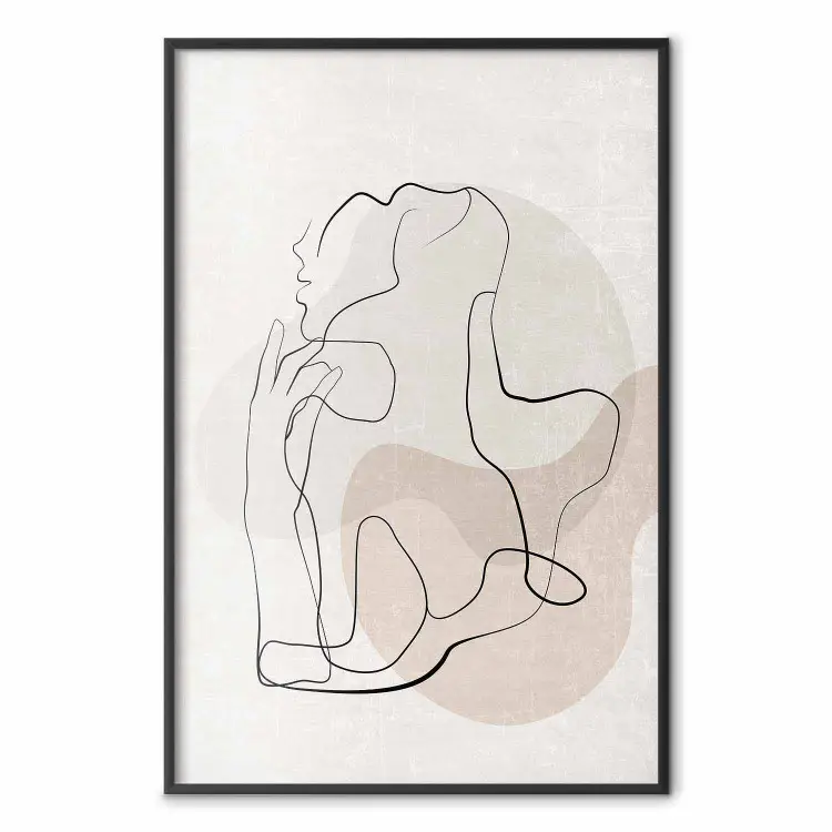 French Chic - simple lineart with a human silhouette in warm colors
