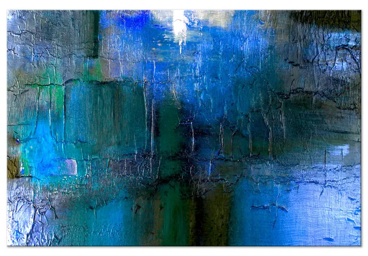 Cool Texture - Abstraction with Paint Streaks in Blue Tones