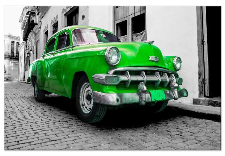 Large canvas print Cuban Classic Car (Green) [Large Format]