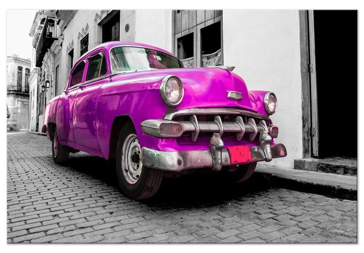 Large canvas print Cuban Classic Car (Pink) [Large Format]