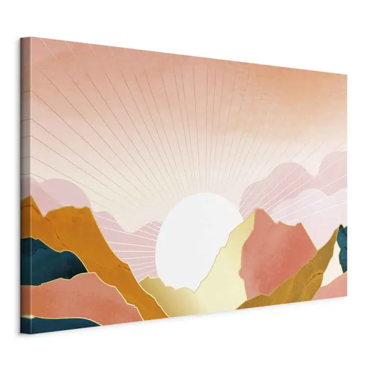 Sunny Land Wide - abstract sun behind mountains