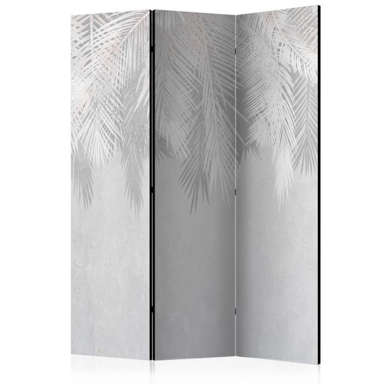 Room Divider Pale Palms (3-piece) - Alabaster leaves of tropical plant