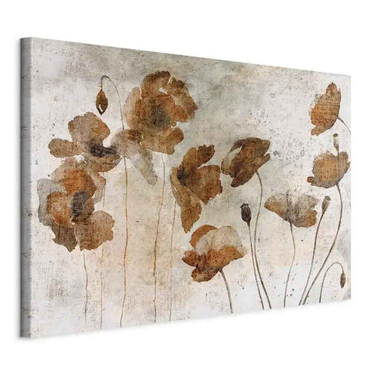 Watercolor Poppies Wide - field flowers in boho style