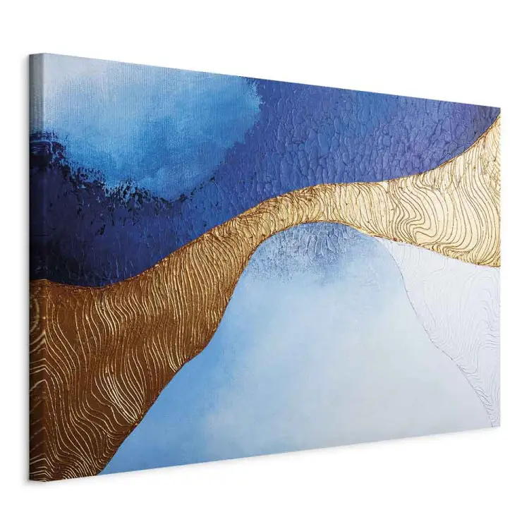 Golden Estuary Wide - modern abstraction in blue