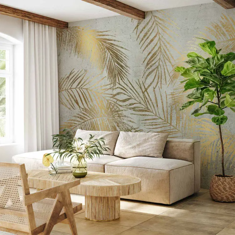 Circle of Palms - Bright Tropical Composition with Leaves