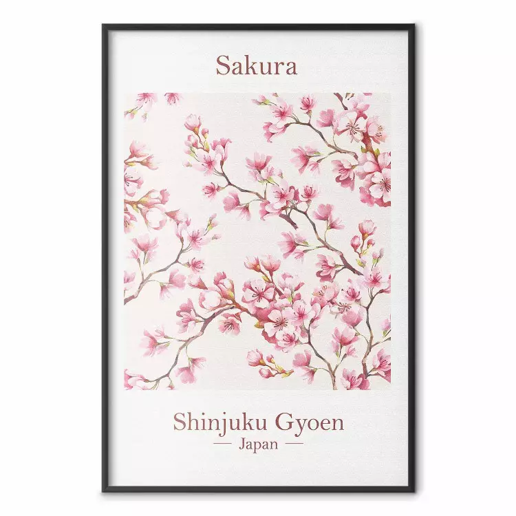 Sakura - English and Japanese text with pink flower