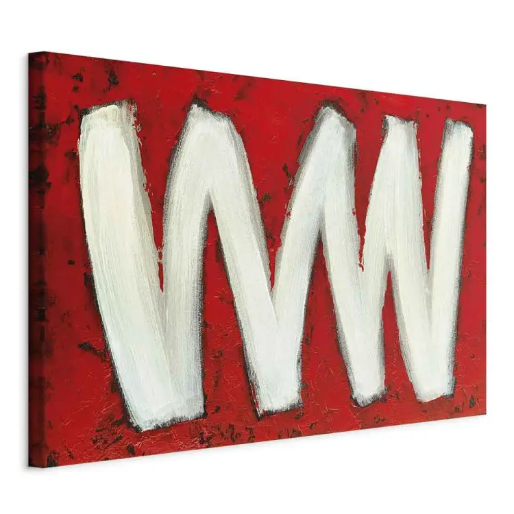 Two Letters W Wide - abstraction on a red background