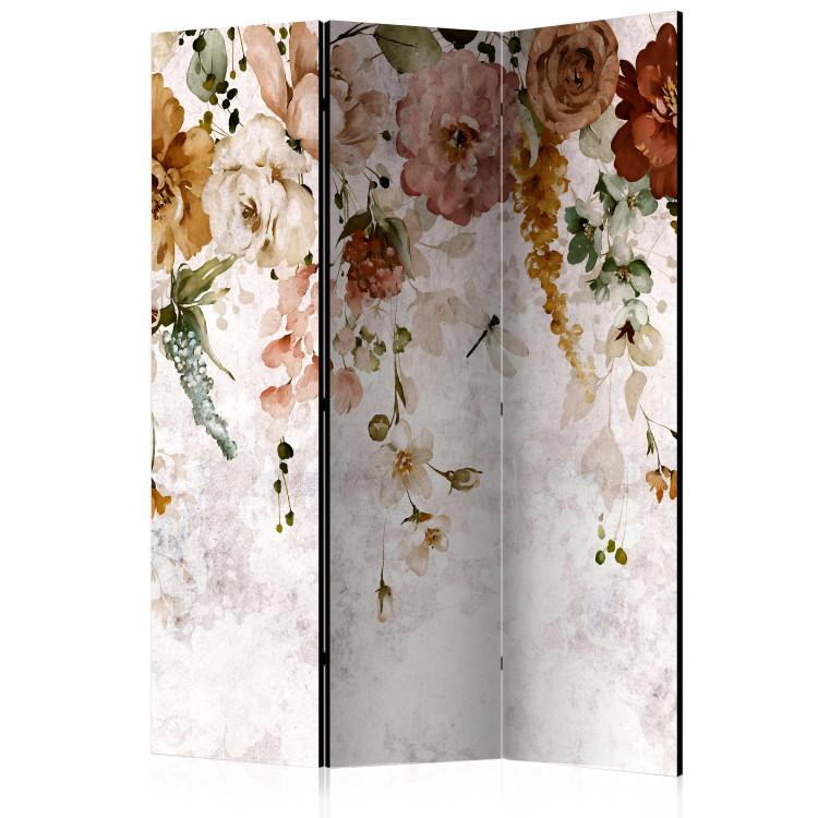 Room Divider Celestial Drapery (3-piece) - Warm composition in colorful flowers