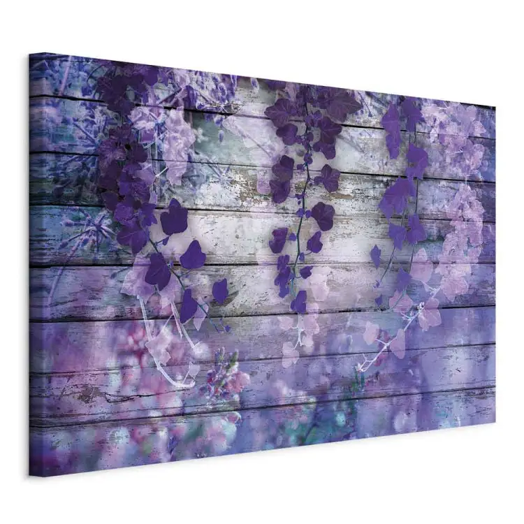 Lavender Charm Wide - purple flowers and planks in the background